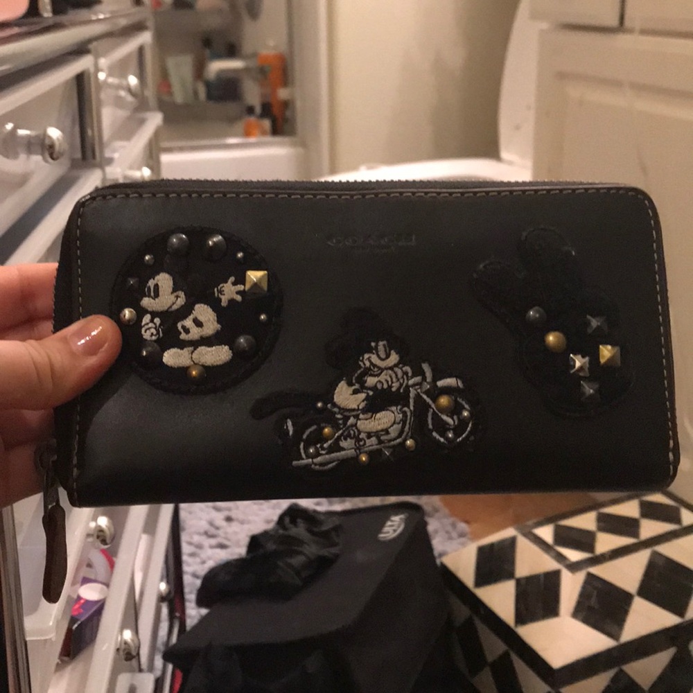 Authentic Disney x Coach Mickey Appliqué Wallet